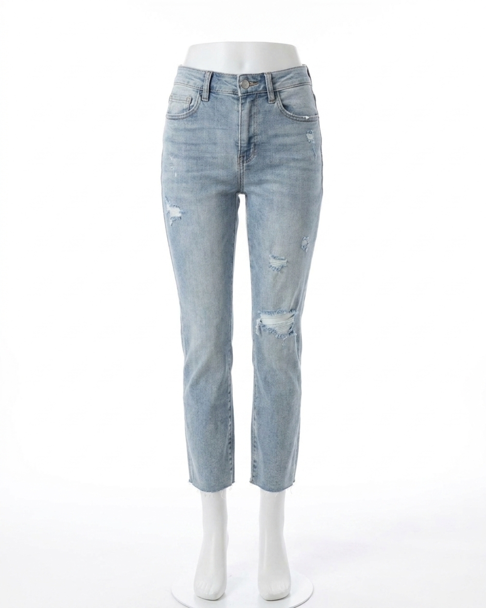 NEW GRACE AND LACE mel’s fave straight leg cropped jeans in light mid washed dis